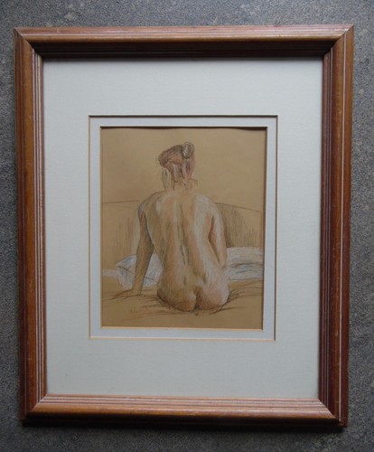 Portrait seated nude woman - of,
