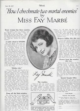Page with Advert by Miss Fay Marbe for Pond's Cold Cream & Vanishing Cream