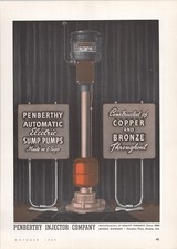 1939 Ad * Penberthy Injector Company Manufacturers Quality Products Since 1886