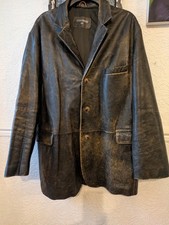 Vintage George Leather Jacket - Real Leather Brown Worn Design 2xl 