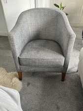 Fabric Tub Chair grey  Legs Armchair Living Room Modern Office