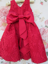 MONSOON Red BOW Bridesmaid Party Occasion Dress 3-4 £65 WORN ONCE