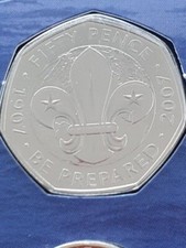 2007 BUNC 50p Scouts Scouting 100 Years Fifty Pence Coin Brilliant Uncirculated