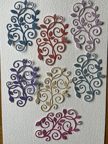 Leaf die cut shapes for - 7, card