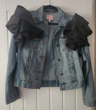 Francesca Couture Luxe Shoulder Denim Jacket - size Small