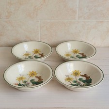 Enoch Wedgwood Florabunda Bowl X4 Ficaria Verna Ceramic Floral Flower Botanica