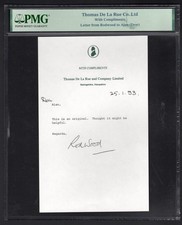 Thomas De La Rue Letter from