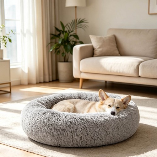 Donut dog bed soft large - bed, plush