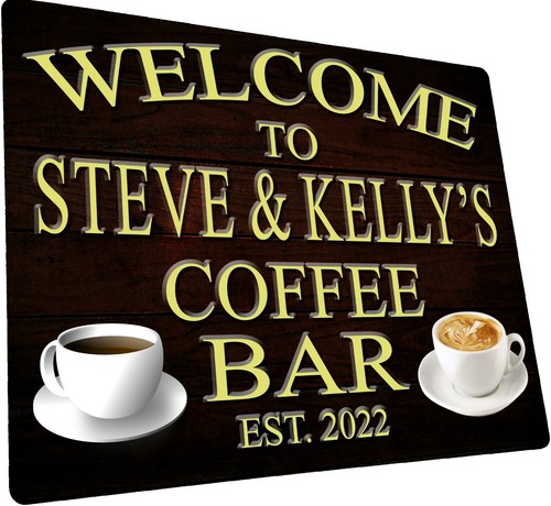 Personalised metal coffee bar - personalised,