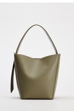Zara Olive Green Bucket Bag