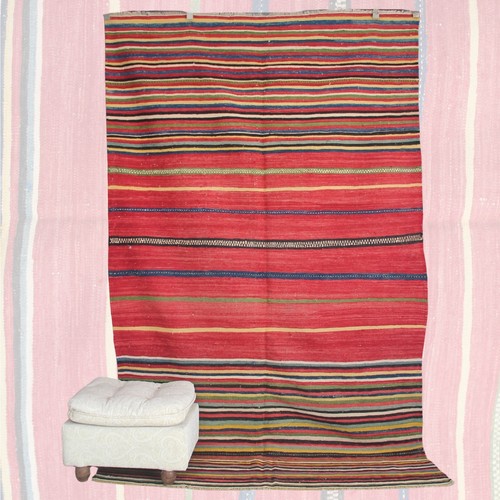 Vintage striped red kilim - kilim,