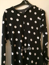 Adult full size Morphsuit - black with white polka dots EXCELLENT CONDITION