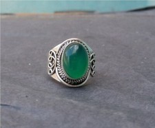 Men's Green Onyx Ring 925