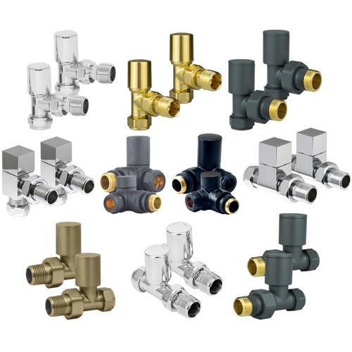 Radiator valves brass - valves, angled