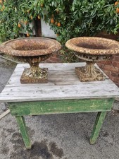 Pair Victorian Cast Urns