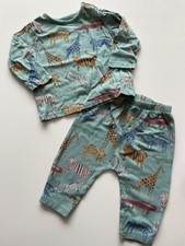 TU Baby Boys 3-6 Months Safari Jungle Animal Print Top And Trousers Outfit Set