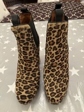 HOBBS LEOPARD PRINT PONY SKIN RETRO 30 YEAR ANNIVERSARY BOOTS SIZE 6