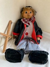 Vintage  Puppet Clown  Marionette Wooden Head  Puppet 1970's Maker Unknown