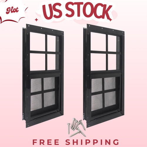 12x18 black shed windows - black,