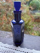 A Cobalt blue Military Poison Bottle