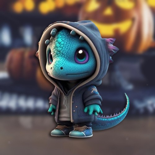 Halloween dinosaur statue - dinosaur,