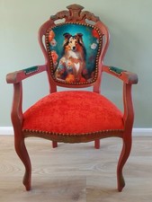 Shabby Chic French Style Carver Dining Bedroom Accent Chair With Lady Lassie