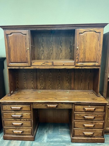 Solid oak double pedestal - solid,