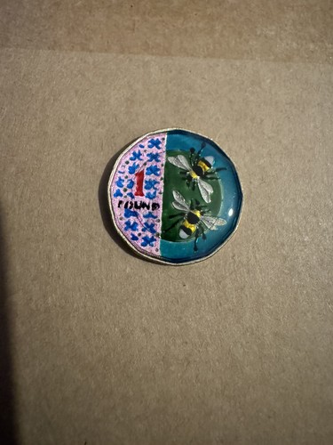Enamelled handmade coin - handmade,