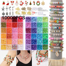 10000PCS+ Clay Beads for Bracelet Making Kit Clay Flat Polymer Beads Jewellery