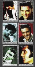 ELVIS PRESLEY POP MUSIC SINGER  MNH STAMPS SET BENIN 2002