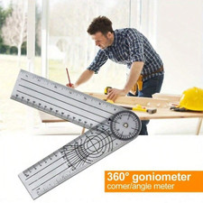 GONIOMETER TRANSPARENT ORTHOPEDIC ANGLE RULER GIMA 360 DEGREE FLEXI PLASTIC 1PC