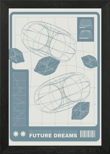 Future dreams framed wall - future, art