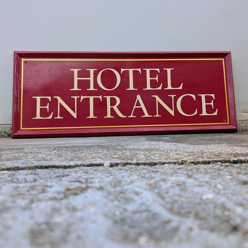 Vintage hotel entrance sign - hotel,