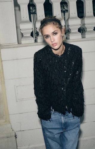 Zara black sequinned - sequinned, fringe