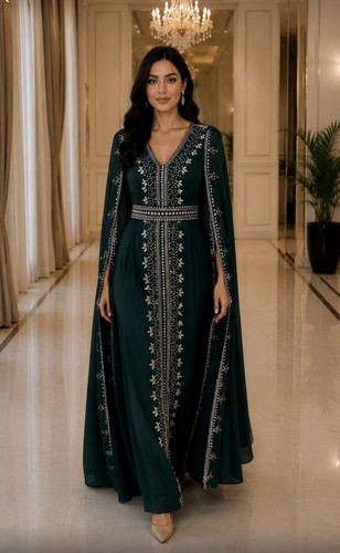 Embellished kaftan dress - embellished,