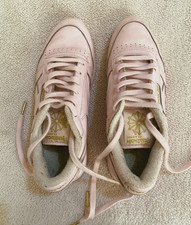 LADIES PINK REEBOK CLASSIC TRAINERS - SIZE 4