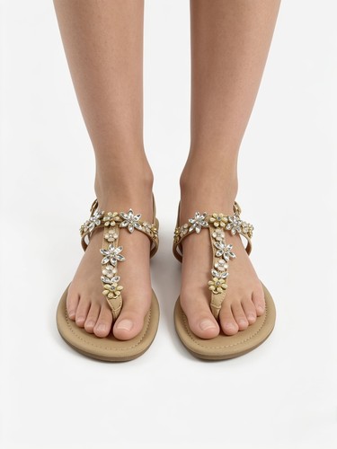 Atmosphere beige flat - atmosphere, sandals
