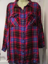 splash  thin flannel style check shirt/blouse fit uk 24 , label 26,  52" bust
