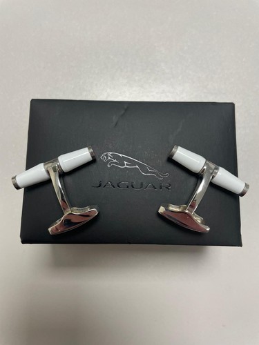 Jaguar cuff links white new - links,