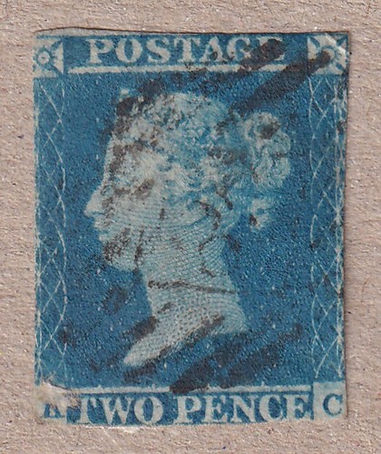 1841 two pence - kc, letters