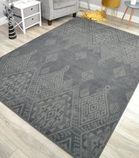 Black Grey Silver Rugs Small Extra Large Big Huge Size Floor Carpets Mat Cheap