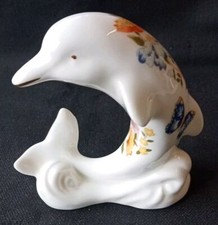 Vintage Aynsley Cottage Garden Animal Figurine Dolphin 9.5cm