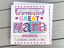 Great Nana birthday card, Birthday cards ideas for special great nana