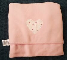Mothercare Pink Fleece Blanket Heart Motif cot pram 100x120cm