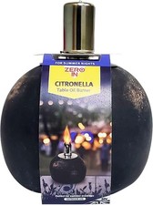 Zero In Citronella Table Oil Burner Outdoor Insect Repellent - USED & DIRTY