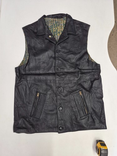 Vintage leather waistcoat - , 42"