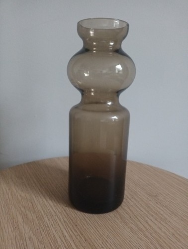 Vintage smoked glass vase - glass,