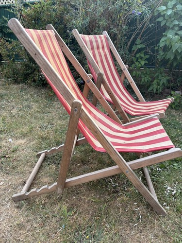Pair vintage wooden - vintage, deck