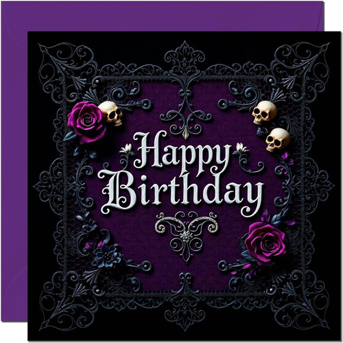 Gothic birthday card purple - card,