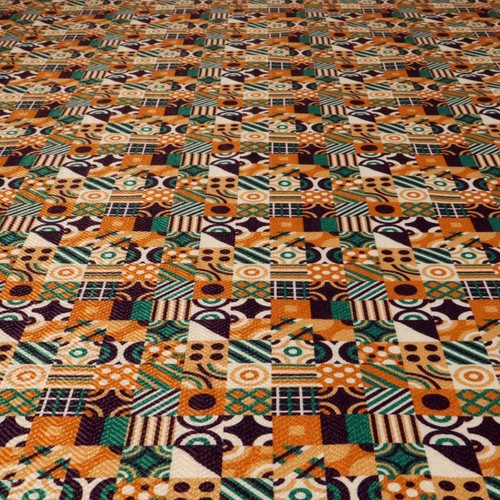 Retro orange upholstery fabric - orange,